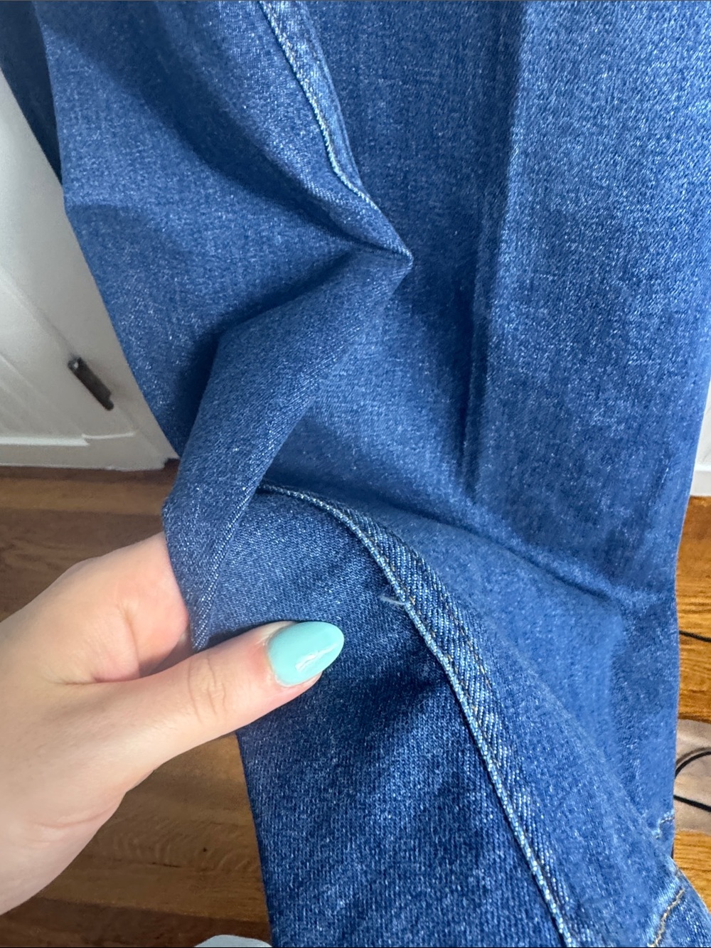 NWT SPANX Wide Leg Jeans Authentic Blue Size 3X Tall - Picture 8 of 14